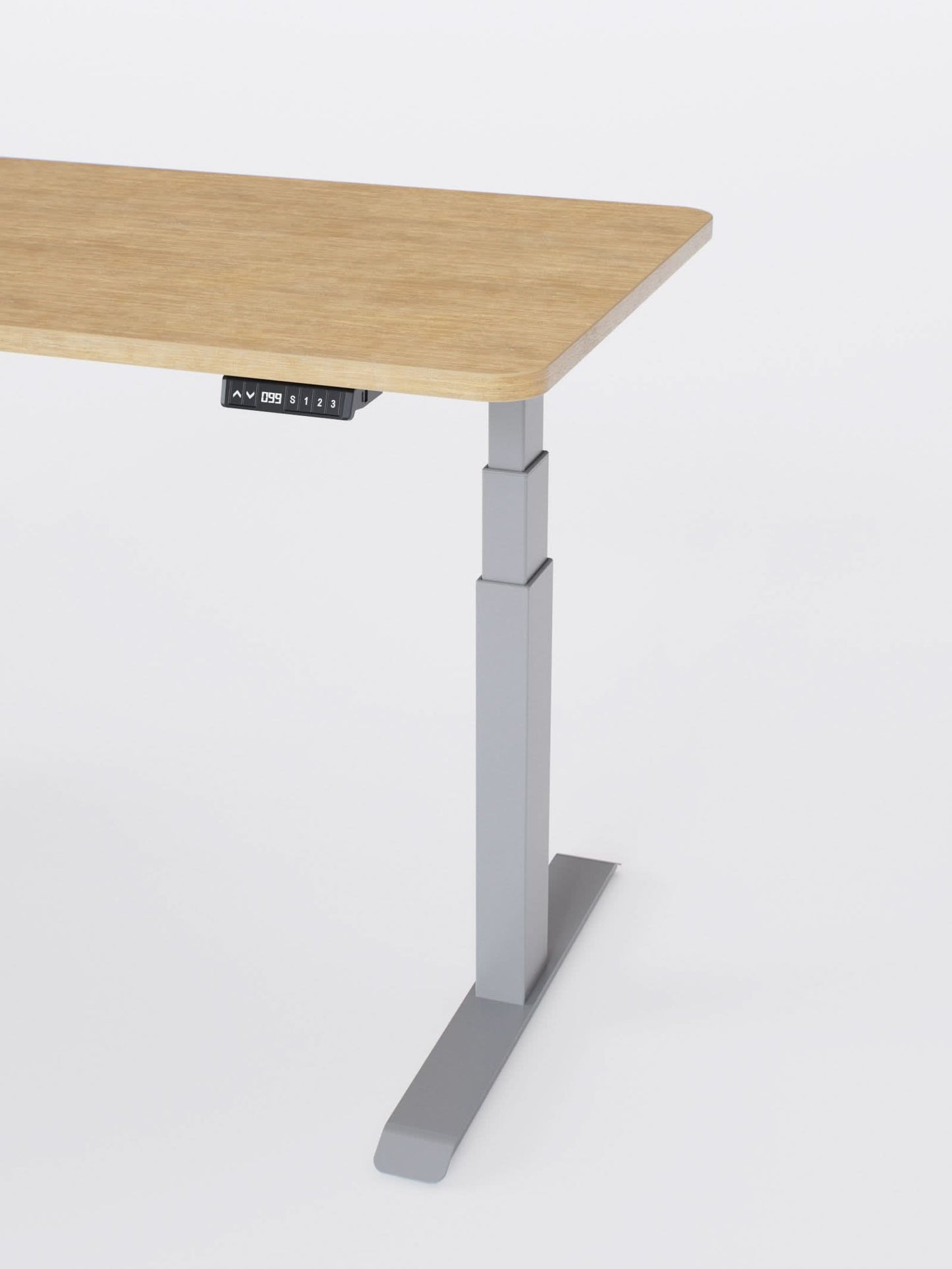 Bureau Assis Debout Électrique Bords Arrondis - P.70 cm - Ports USB A & C | ADVANCED GO - Plateau AUVA