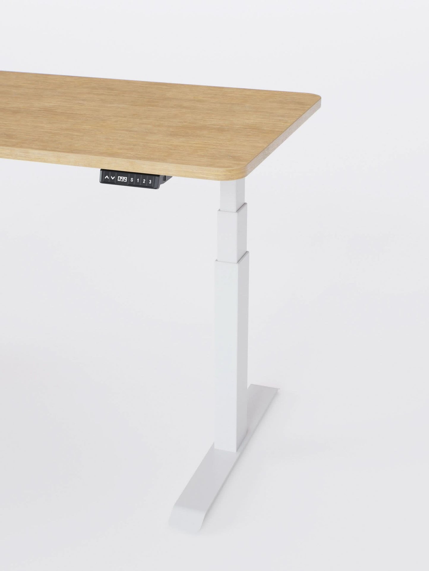 Bureau Assis Debout Électrique Bords Arrondis - P.70 cm - Ports USB A & C | ADVANCED GO - Plateau AUVA