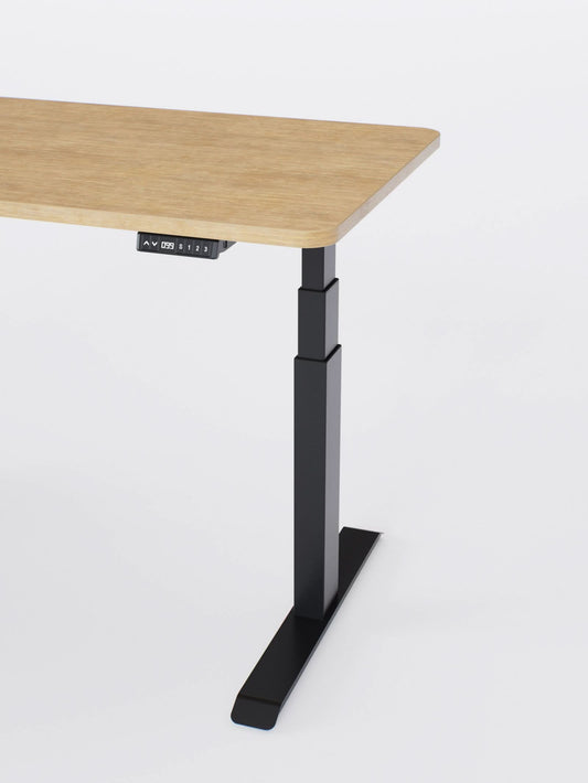 Bureau Assis Debout Électrique Bords Arrondis - P.70 cm - Ports USB A & C | ADVANCED GO - Plateau AUVA